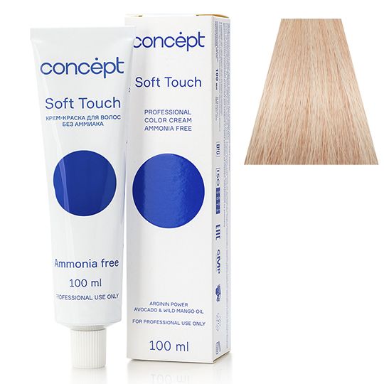 Cream-color for hair without ammonia 10.8 ultra light blond pearly Soft Touch Concept 100 ml